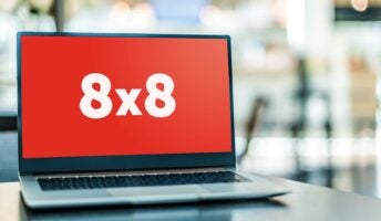8x8 Logo on Laptop