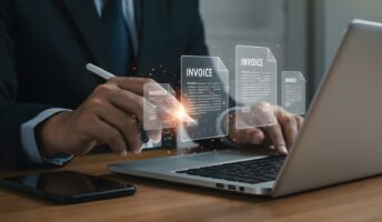 Accounting software on laptop