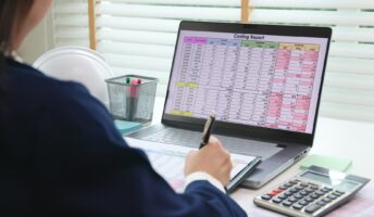 worker using accounting software