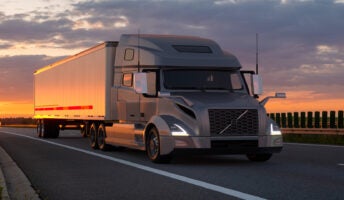 Heavy-duty truck on highway