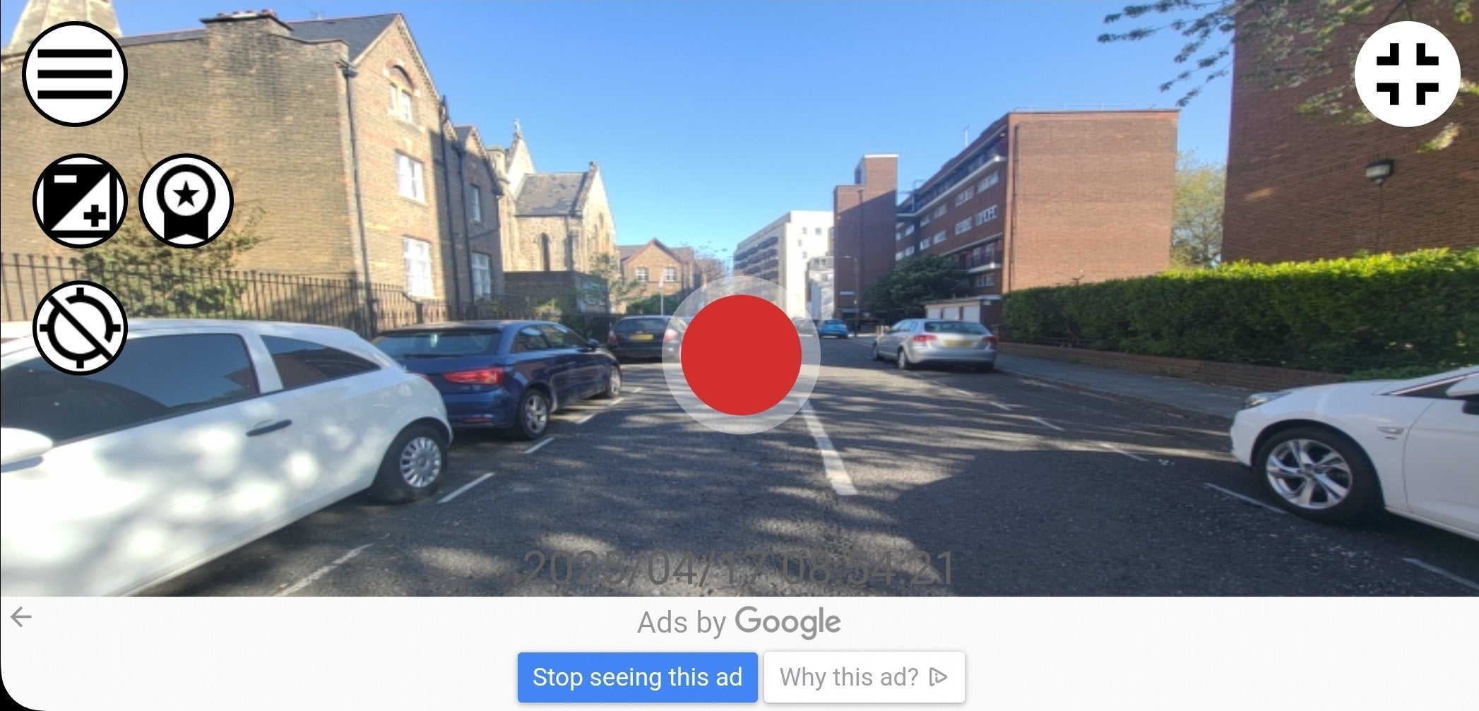 Drive Recorder Dash Cam app in action