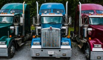 Three parked trucks