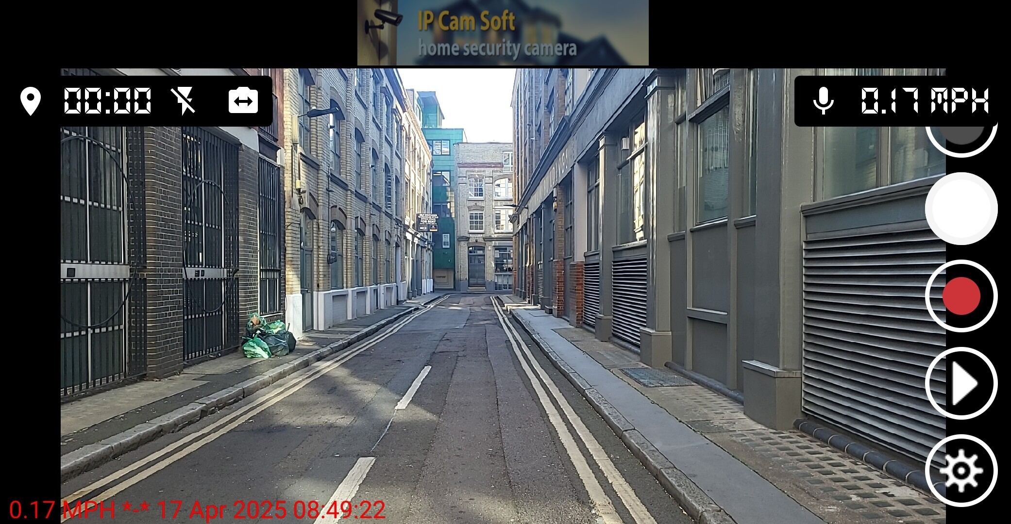 Smart Dash Cam app in action