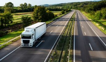 Truck on road