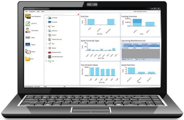 Wasp Asset Management on a laptop screen