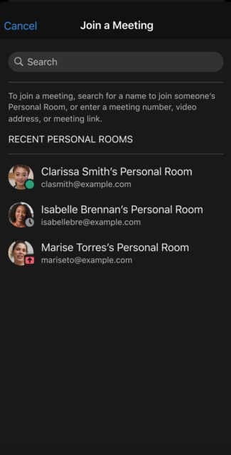 Webex Recent Meetings