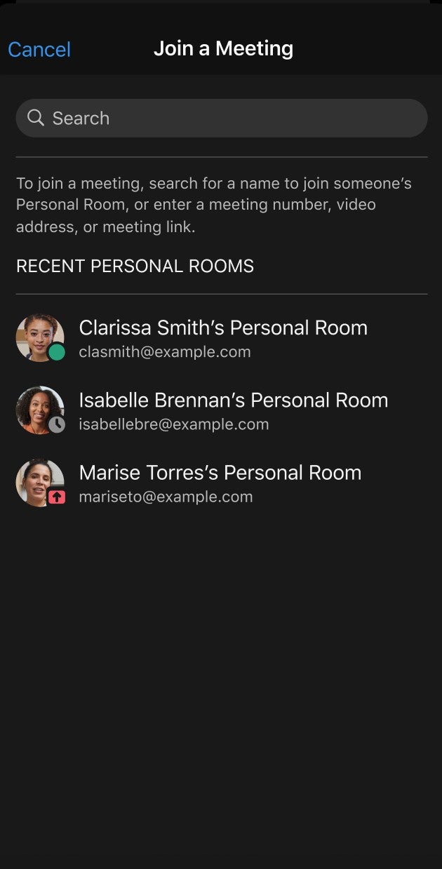 Webex Recent Meetings