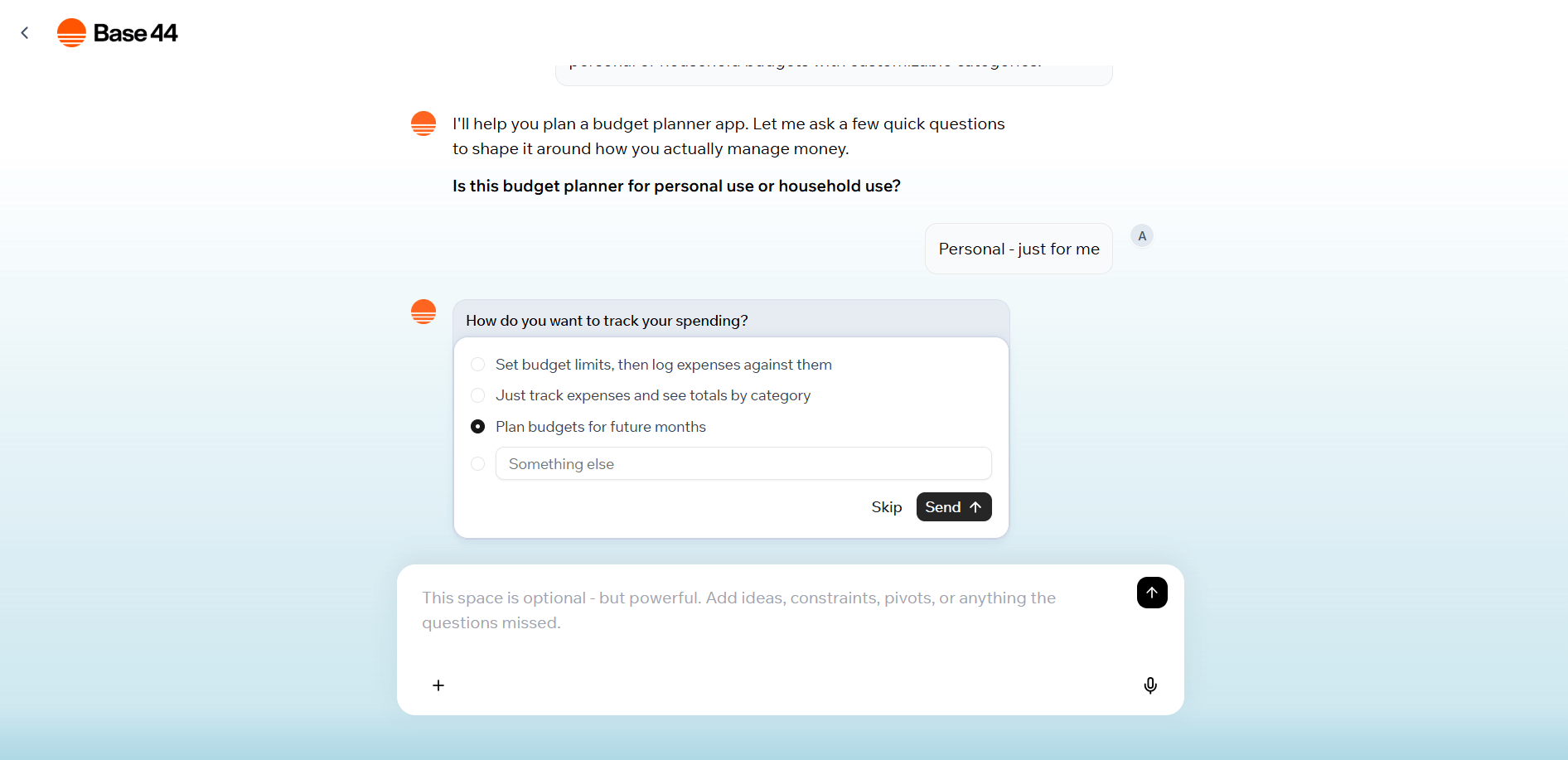 Base44 plan mode feedback