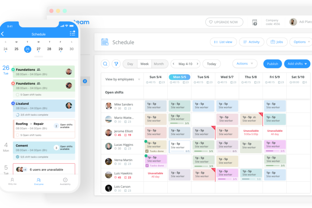 Connecteam Desktop and Mobile App Interface