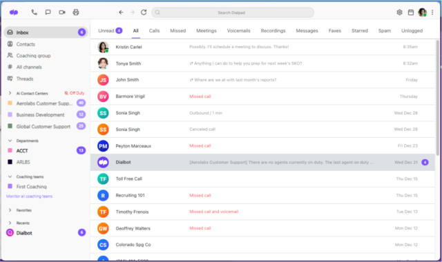 Dialpad Inbox
