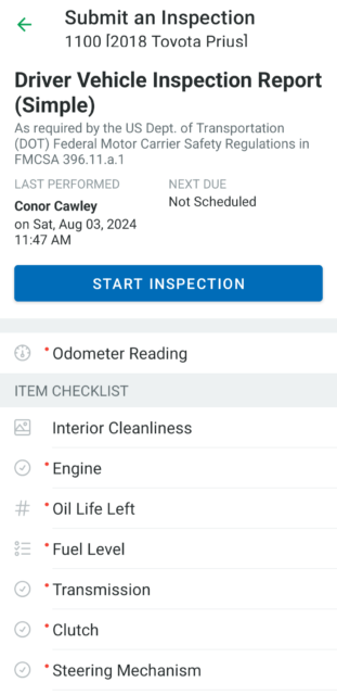 Fleetio Go Submit Inspection