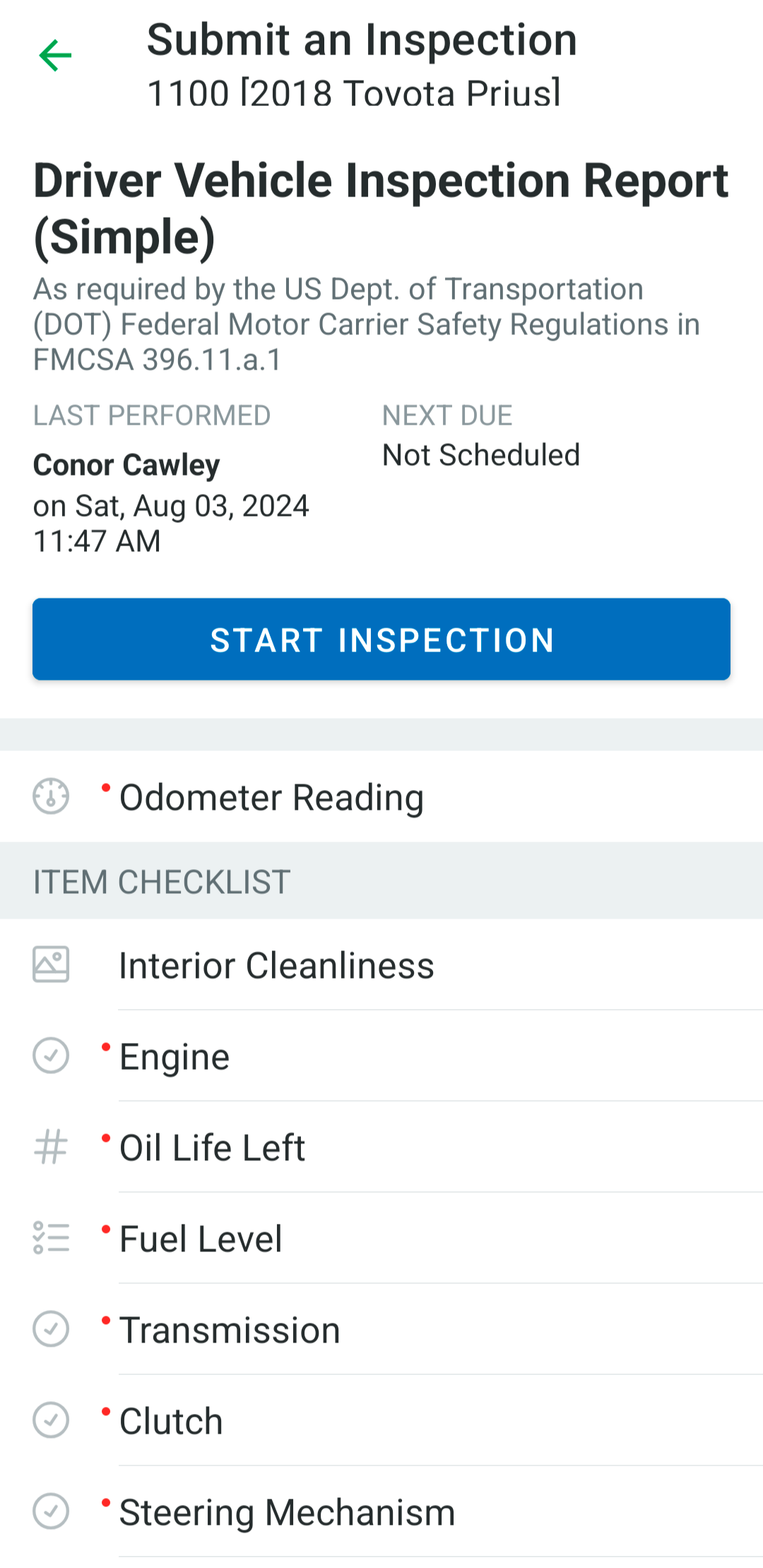 Fleetio Go Submit Inspection