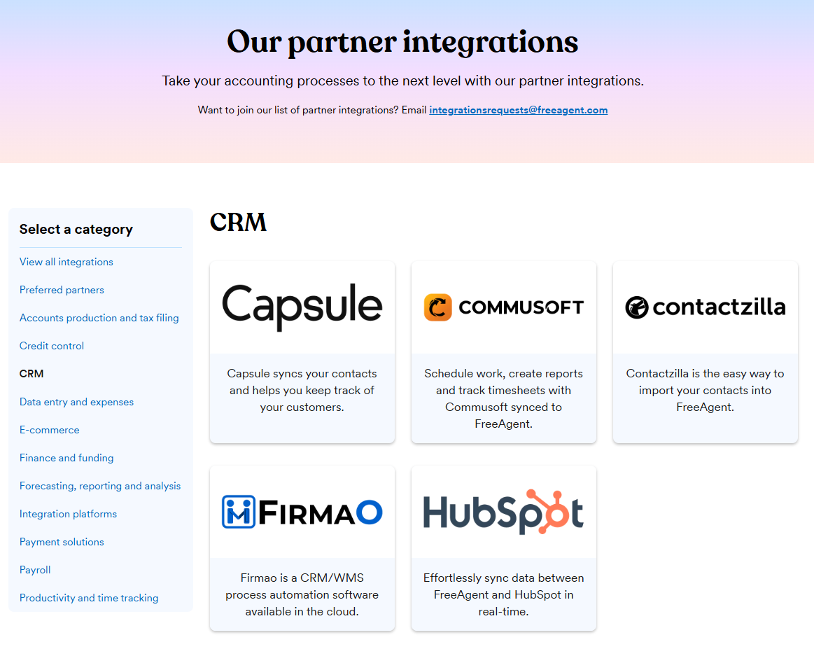 FreeAgent Third Party Integrations