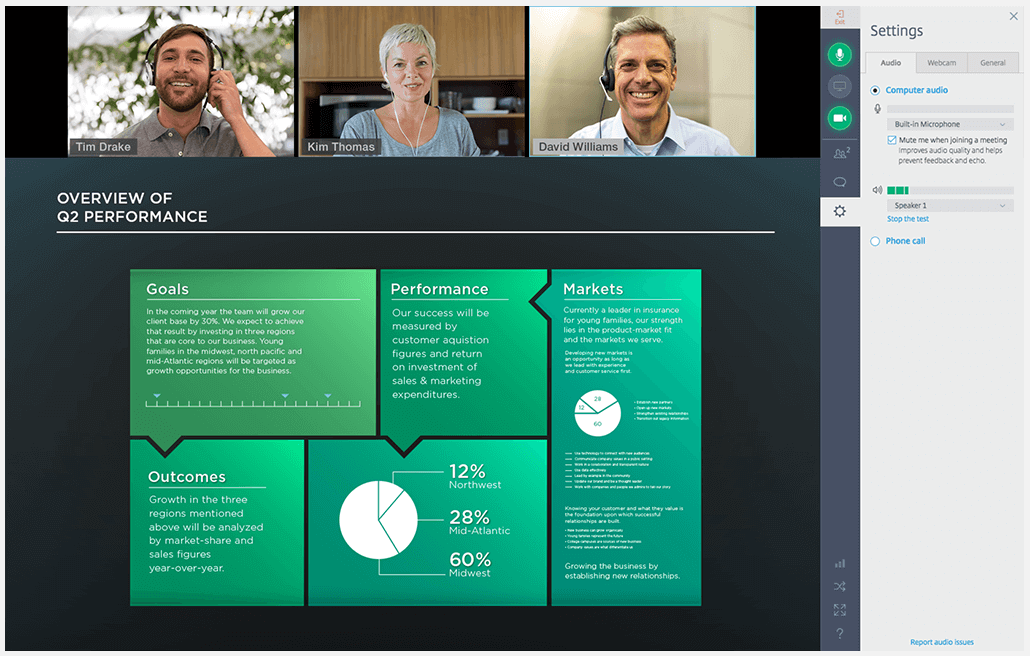 GoToMeeting camera settings