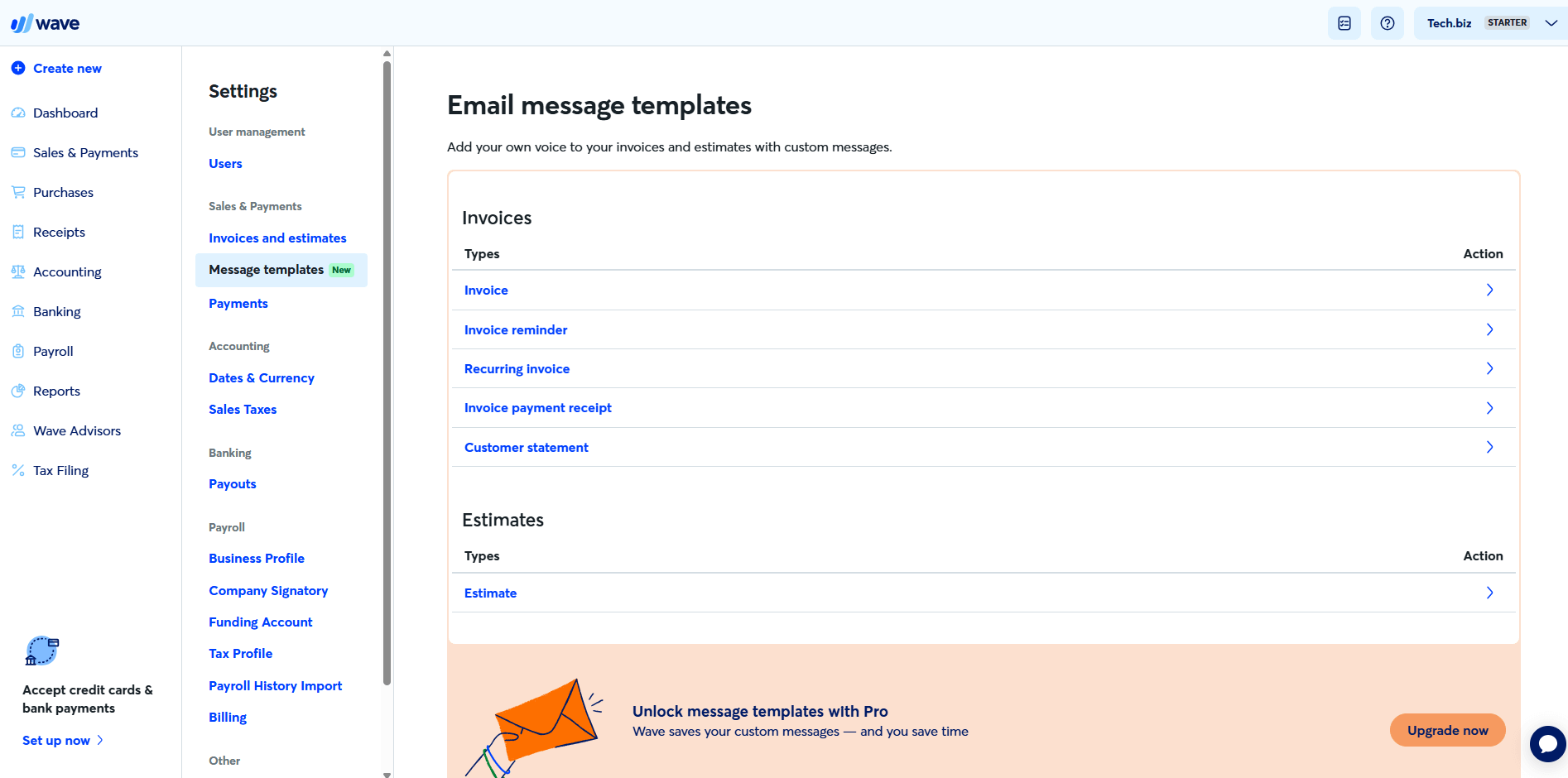 Wave Accounting email template