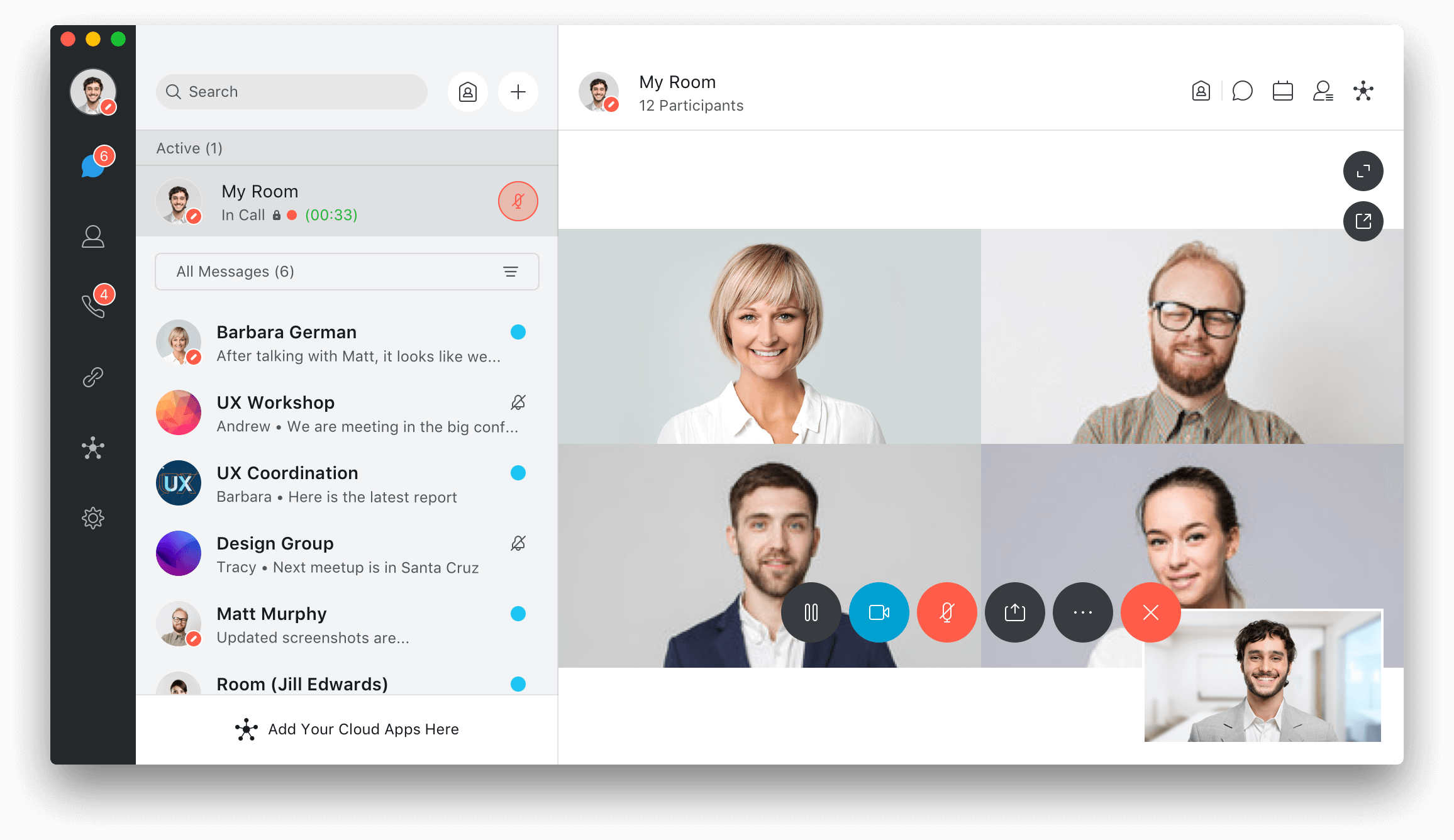Webex Main Interface
