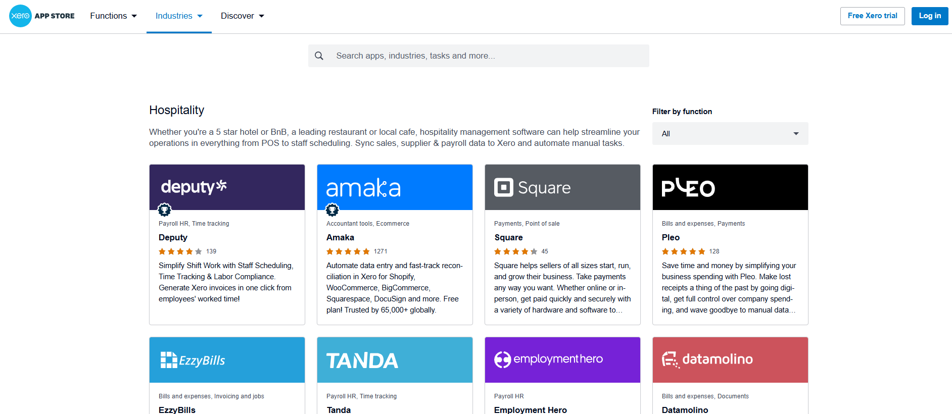 Xero's app store lets you connect with tons of restaurant-focused apps like Square POS and Fresho Inventory