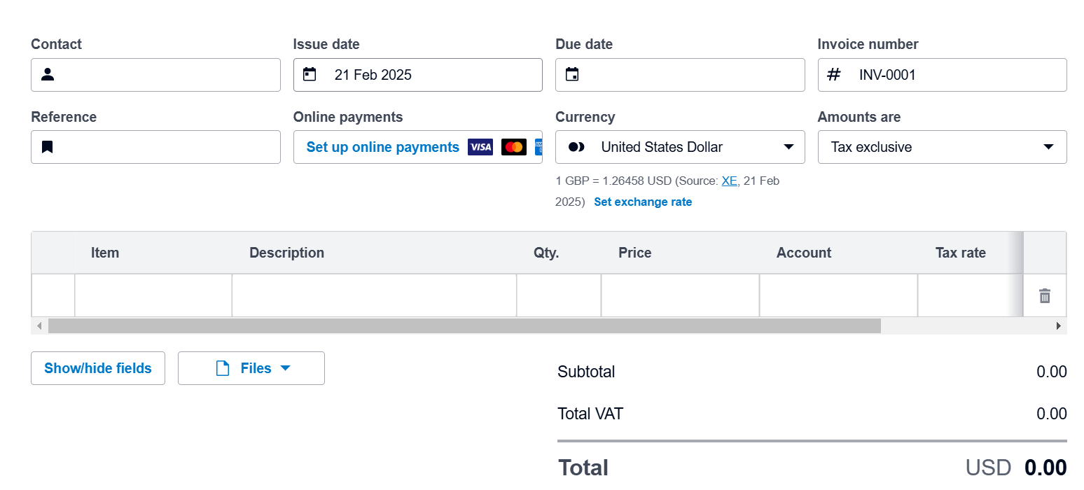 Creating invoices with Xero was really straightforward
