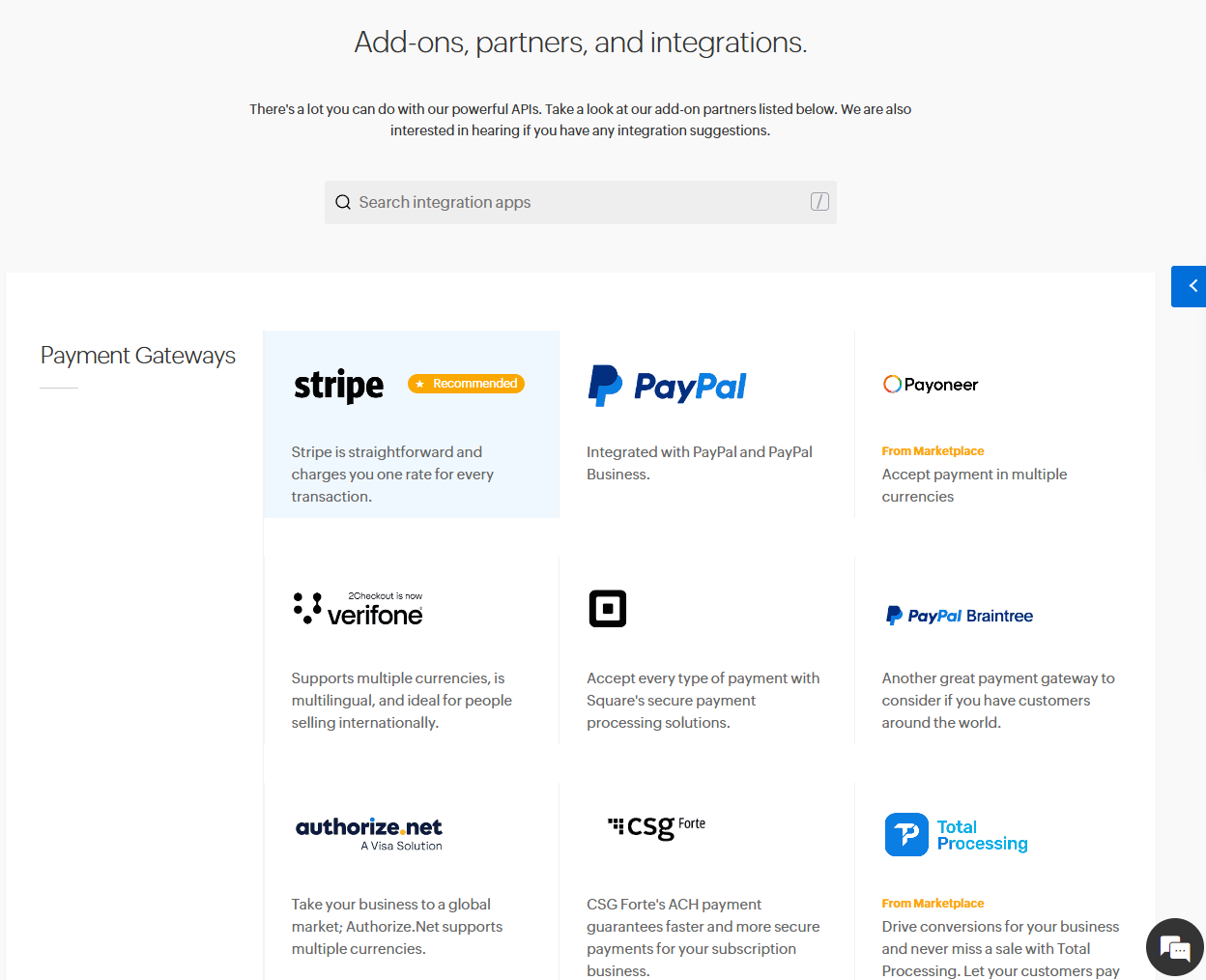 Zoho Books offers a wide range of third party integrations. Source: Tech.co testing