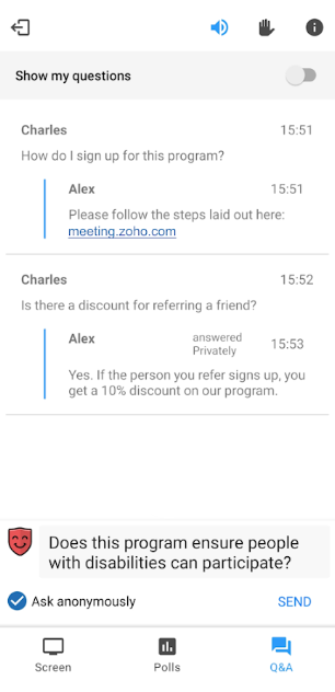 Zoho Meeting Q&A